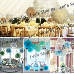 5X Tissue 4″ Paper Pom-Poms Ball Wedding Birthday Party Home Crafts Decoration