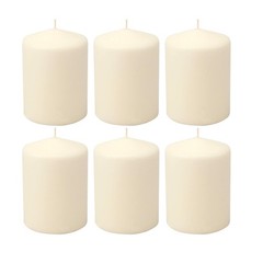 Stonebriar Unscented Pillar Candles – 35 Hour Burn Time, 3″ x 4″, Ivory