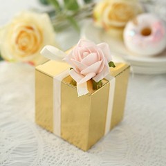 100 pcs Gold FAVOR BOXES 3″x3″ Wedding Party Home Decorations GIFT Supply SALE