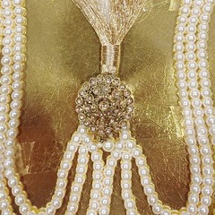 Kalgi, Indian Wedding Handmade Gold plated kundan safa kalangi with pearl string