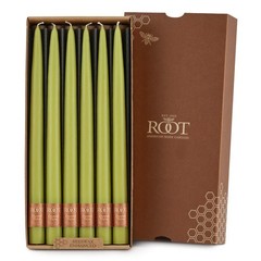 Root Candles Smooth Hand-Dipped 12-Inch Dinner Candles, Box of 12, Willow