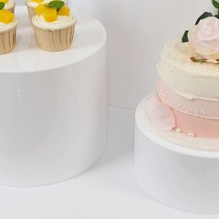 5 WHITE Acrylic CAKE STAND DISPLAY BOXES Pedestal Riser Wedding Centerpieces
