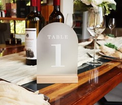 ORGANTEAM Wedding Table Numbers 1-10, Acrylic Number Frosted White Font