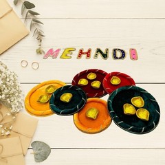 Shaadi Walay Red Mehndi Plate / Thali / Tray | Wedding | (Pack of 4 plates)