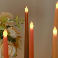 8 PINK 11″ tall LED Mixed Flameless Taper Candles Lights Wedding Centerpieces