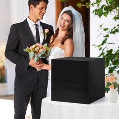Black Card Box Holder With Slot 10 Inch Wedding Graduation Gift Money Envelope