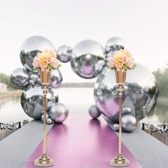 10Pcs Trumpet Vase Wedding Centerpiece Flower Stand Vintage Metal Flowers Decor