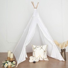 White Teepee PLAY TENT for Kids Indoor Outdoor Children Playhouse Playroom Home
