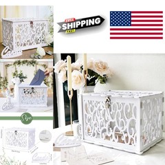 Sturdy Rectangular Card Box with Lock for Weddings Baby Showers and Birthdays