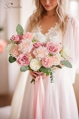 Artificial Flowers Fake Silk Flowers for DIY Wedding 1 Box A Abby Blush Pink