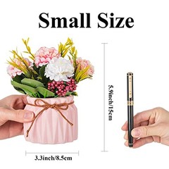 Fake Flowers in Vase for Centerpieces: 4 PCS 5.9 Inch Hydrangea in Vase – 4pcs
