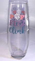 “Pop Fizz Clink” Cristar Champagne Clear Glass Flute Glass 9.6oz-NEW-SHIP 24HRS