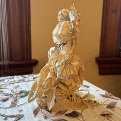 Vintage 1959 Coast Novelty Wedding Cake Topper 8in RARE USED White Flowers