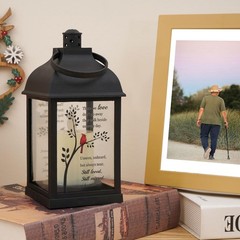 Memorial Lantern with Card – Sympathy Gift for Loss of Mom/Dad/Loved Black