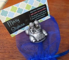 Bridal Table Bride/Groom Pewter Car Place Card Holder Just Married License Plate