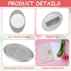 25 Pcs Wax Seal Stickers, Self Adhesive Rose Envelope Seal Stickers, Silver