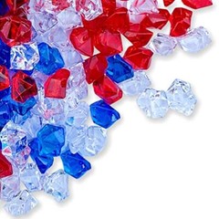 Acrylic Ice Rocks Crystals Gems ~550 Pcs 3 lbs Bulk Bag for Vase Patriotic