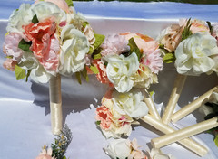 Wedding bouquet- set peach blush Ivory flowers 20 pieces