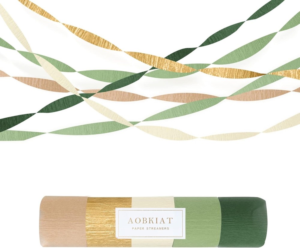 AOBKIAT Wedding Party Decorations, 5 Rolls Olive Green Khaki