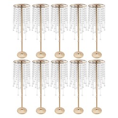 10pcs Crystal Table Centerpieces Gold Flower Stand Wedding Party Rack Decor