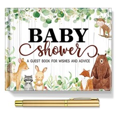 27 Pcs Woodland Animal Baby Shower Guest Book Set Baby Shower Sign in Guest F…