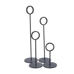 4Pcs Stable Stainless Steel Table Number Holders Black for Wedding Events