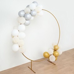 7 ft Gold Balloon Circle Metal Frame Round BACKDROP STAND Wedding Arch Party