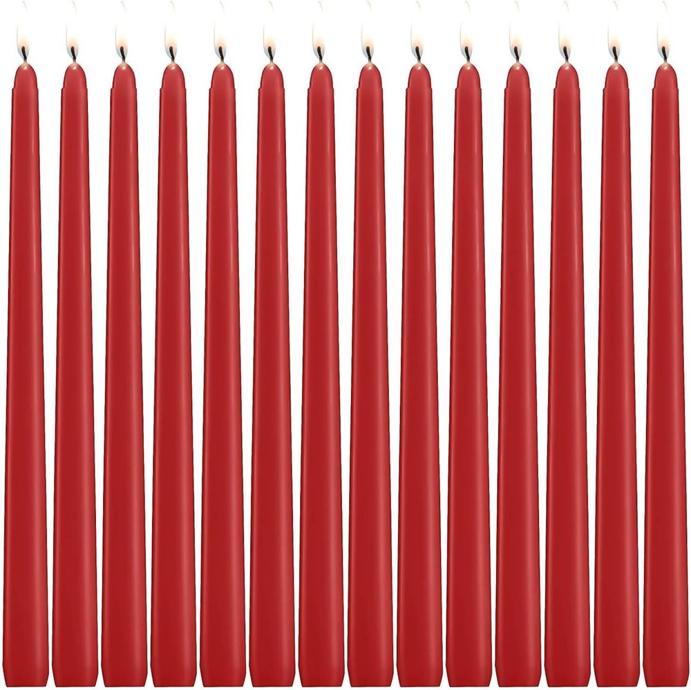 14 Pack Red Taper Candles – 12 inches x 0.75 inches, 12″14pcs-Red