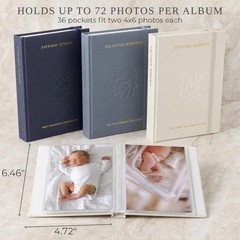 Beautiful Photo Album Set of 3 For 4×6 6.46 x 4.72 x 1.2 inches, Blue