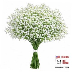 Babys Breath Artificial Flowers Fake Flowers Gypsophila Bouquet 24 Pcs White