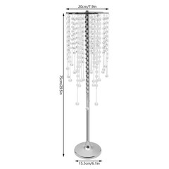 29.5 In. H Silver Iron Acrylic Beads Decor Flower Stands Decorative Vases Weddin