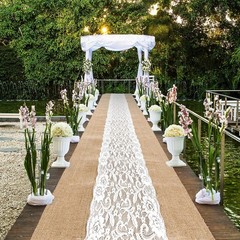 Preboun 3ft x 100 ft Natural Burlap Wedding Runner Aisle Outdoor for Wedding …