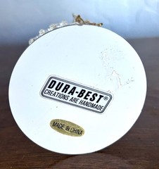 Vtg Dura-Best Spun Blown Glass Bride Groom Wedding Cake Topper Mirror Base Gold