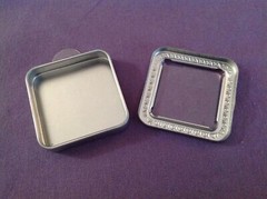 Lot of 4 Metal Removal Top Tin Container Set of 6 Craft Sliders Paisley Flowers