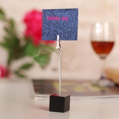 10pcs Table Number Holder Name Place Card Memo Clip Stand Black