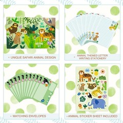 Master Lined Paper Set for Kids – Safari Animal Stationary with Multicolor
