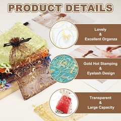 50Pcs Organza Bags 3.9×4.7 Inch Candy Bags Mesh Bag Jewelry Bag Lake Blue