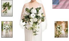 Sophisticated White Cascading Wedding Bouquet