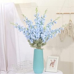 33.5 in Fake Flowers Delphinium Artificial Flowers Silk Flowers 6 Baby Blue