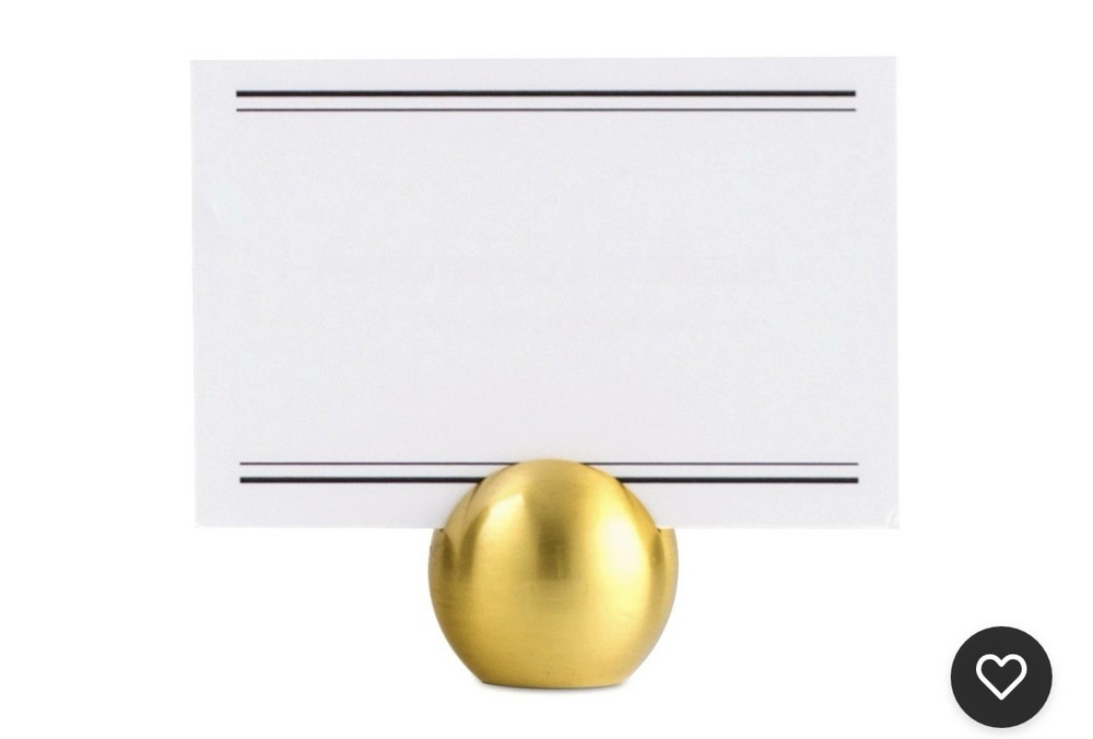 Place Brushed Gold Card Holder Classic Round 0.4 X 1 X 1 Inches