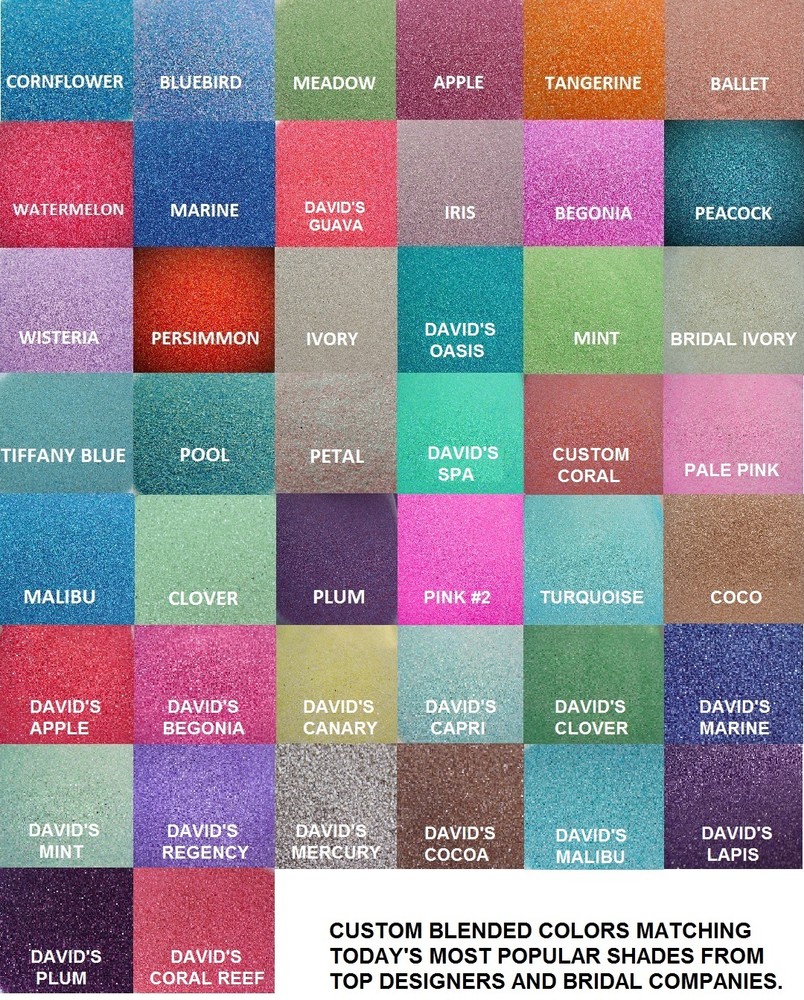 Colored Sand 1/2lb ~(3/4cup Vol) 125+ Colors David’s Bridal~ Unity Sand Ceremony