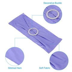 50Pcs 14″x5″ Stretch Chair Sashes Bows Chair with Buckle, Light purple