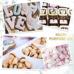 200 Set Self-Sealing Wedding Favor Stickers for Candy Bags 4×6 Inches