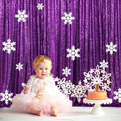 ShinyBeauty Purple Sequin-Backdrop-Curtain 2Panels 5FTx10FT Glitter Wedding Back