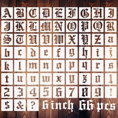 6 Inch Calligraphy Letter Stencils for Painting, 66 PCS Old English Lettering…