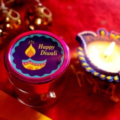 Happy Diwali Party Stickers, 40 Count, 2 Inches, Round, 4 Unique Designs