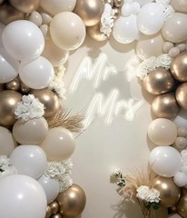 White Sand Gold Balloon Garland Arch kit 144pcs Beige Nude