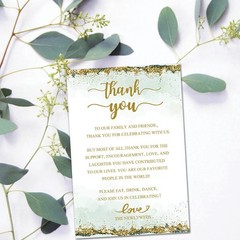 50 PCS Wedding Thank You Place Cards Table Sign Reception 4×6 Inch Decor