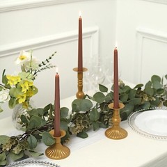 12 Mocha Brown Premium 10″ Taper Candles Unscented Dinner Party Wedding