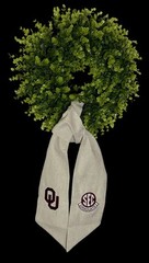 University of Oklahoma (OU) Cotton Wreath Sash (2 Logos) 40k Stitch SEC Graduate